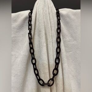 Marlyn Schiff Brown Wood Chain Necklace